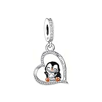 Penguin Dangle Charm, I Love You Forever Penguin Charm, Sterling Silver, Gift For Wife, Women, Compatible To Pandora
