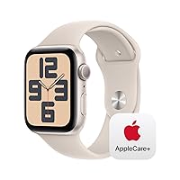Apple Watch SE GPS 44mm Starlight Aluminum Case with Starlight Sport Band - S/M with AppleCare+ (2 Years)