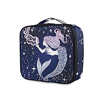 ALAZA Lovely Mermaid Toiletry Bags Makeup Pouch Train Style Case for Teens Nurse