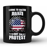 Jianzi Sport Black Coffee Mug By HOM | I Come To Watch Jianzi and not a protest