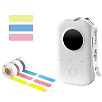 Memoking D30 Label Maker with 3 Rolls of Blue/Pink/Yellow 14x50mm/0.55x1.97in D30 Labels for Home, Office and Business