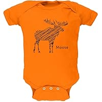 Moose Scribble Drawing Soft Baby One Piece
