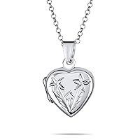 Personalized Vintage Style Simulated Red Garnet CZ Carved Floral Flower Initial Heart Shape Photo Locket For Women Teens Hold Pictures .925 Sterling Silver Lockets Necklace Pendant Customizable