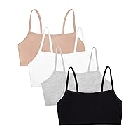 Fruit of the Loom Women's Spaghetti Strap Cotton Sports Bra, Opaque (Pack of 4)