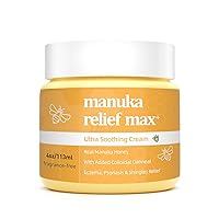 Eczema Psoriasis Manuka Relief Honey Cream, Hand Foot, Tinea Versicolor, Itchy Feet, Butt, Anal Itch, Scalp Dandruff, Bee Sting, Bites, Boil Cyst, Armpit, Adults Kids, Natural Organic Soothing