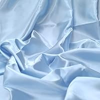 Satin Fabric for Costumes and Crafting 58 Inches Width by The Yard Entelare(Light Blue 3Yards)