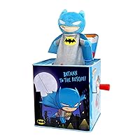 KIDS PREFERRED DC Comics The Batman Jack in The Box Musical Toys for Babies and Toddlers, Plays “Pop Goes The Weasel” The Dark Knight Springs Out from A Colorful Box, Small