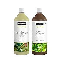 Kapiva Skin Special Combo 2.0 | Kapiva Thar Aloe Vera Juice 1L, Kapiva Rajasthani Neem Juice 1L | Rich in Vitamin E, C and Fibre | Natural Juices Helps Maintain Healthy Skin and Hair