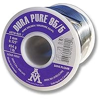 Dura-Pure 95/5 Lead-Free 0.125inch Solid Solder Wire for Plumbing Repairs (454g / 16oz)