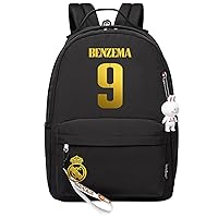 Wear Resistant Benzema Student Bookbag-Casual Durable Graphic Knapsack,Football Fans Bag for Teens
