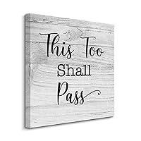 COCOKEN Canvas Print This Too Shall Pass Canvas Wall Art Prints on Canvas Ready To Hang Positive Sayings Wall Prints Decoration For Living Room Bathroom Bedroom 12x12 IN