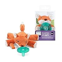 Philips Avent Soothie Snuggle Pacifier Holder with Detachable Pacifier, 0m+, Fox, SCF347/08