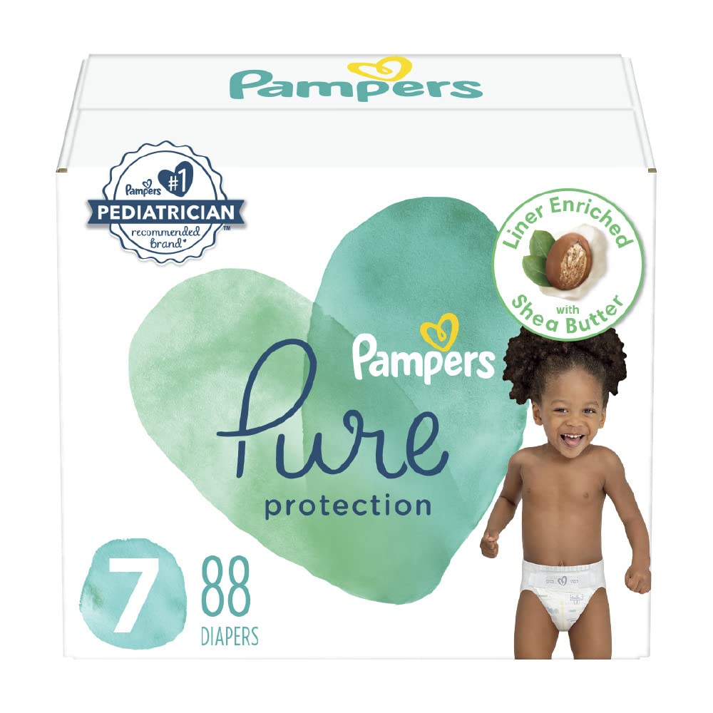 Pampers Pure Protection Diapers Size 7 88 Count