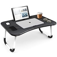 Nestl Lap Desk for Laptop - Foldable Laptop Desk for Bed and Couch, Portable and Lightweight Laptop Stand for Bed Breakfast, Working, Reading, and Writing, Black Lap Table, Large Laptop Tray