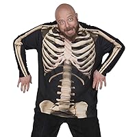 Men's Halloween 3D Skeleton Photo-Realistic Long Sleeve T-Shirt, Big & Tall Sizes Included