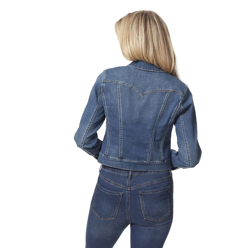 Jessica Simpson Womens Juniors Pixie Light Wash Front Pocket Denim Jacket