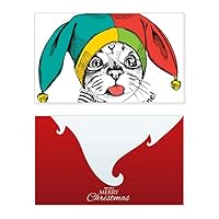 Foolscap I'm Fine Cat Protect Animal Holiday Holiday Merry Christmas Congrats Card Xmas Letter Message