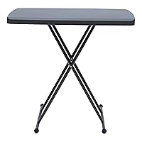 Iceberg IndestrucTable Classic Personal Folding Table, Heavy Duty Utility Table, Adjustable Height, Charcoal, 19.5” L x 30” W x 28