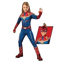 Rubie's Captain Marvel Children's Deluxe Hero Suit, Small 700597, Blue/Red