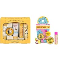 Burt's Bees Mothers Day Gifts for Mom, Essential Beauty Set with 5 Travel Size Skincare Products plus Spring Surprise Lip Balm & Cuticle Cream Set, 2 Count