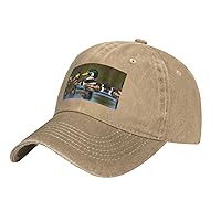 Two Mallard Ducks Print Cotton Outdoor Baseball Cap Unisex Style Dad Hat for Adjustable Headwear Sports Hat