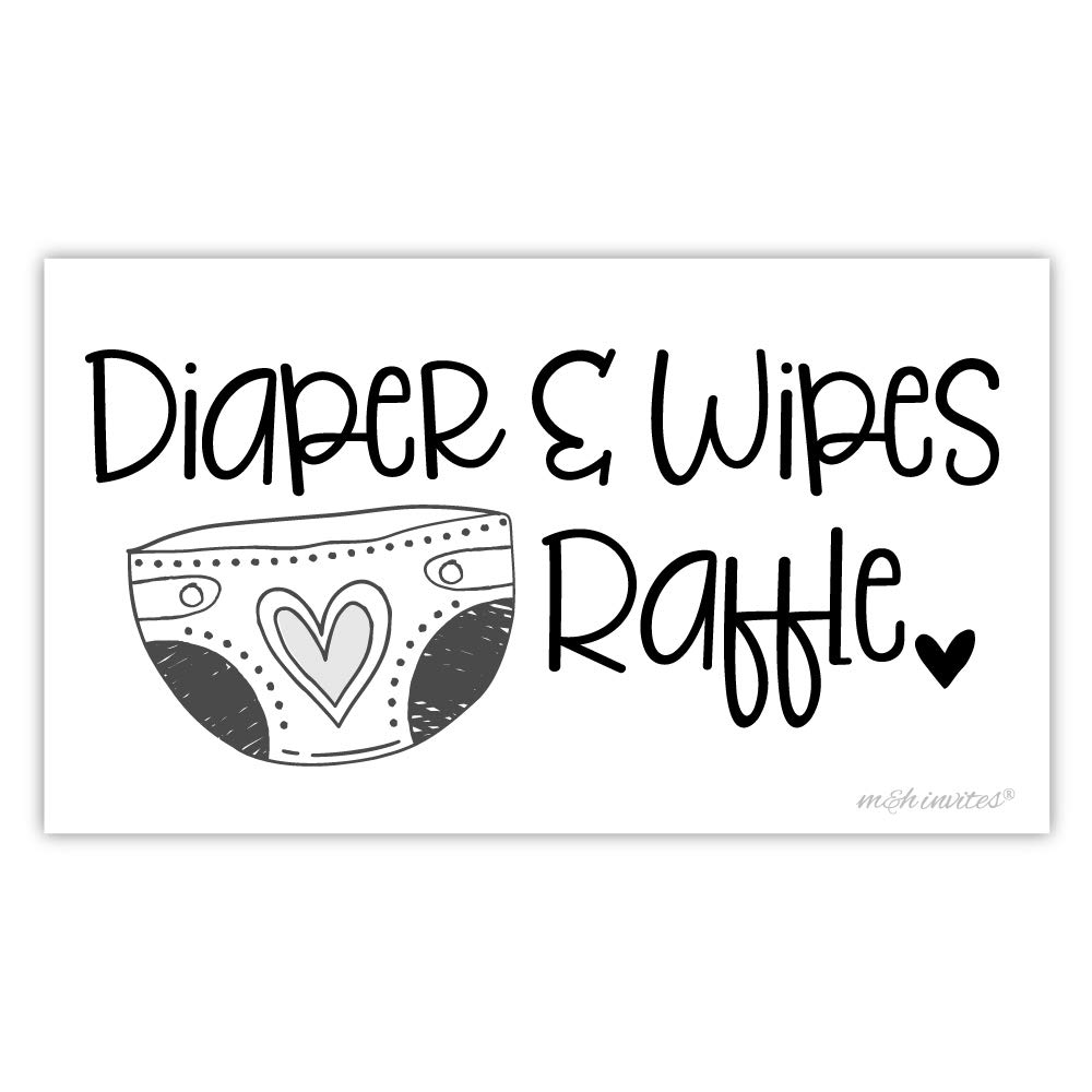 50 Diaper and Wipes Raffle Tickets - Baby Shower Invitation Insert - Game Activity for Baby Shower