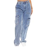 Women Baggy Jeans Low Waist Full Length Denim Pants Casual Loose Broad Trouser Y2K Sweatpant Hippie Streetwear Pant