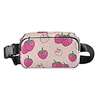Strawberry Fruit Fanny Packs for Women Men Belt Bag with Adjustable Strap Fashion Waist Packs Crossbody Bag Waist Pouch for Travel