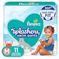 Pampers Splashers Swim Diapers Disposable Swim Pants, Medium (20-33 lb), 11 Count