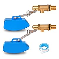 2 Pack Brass Float Valve 1/2 Inch Water Float Valve with Adjustable Arm, Livestock Water Tank Float Valve Switch Brass Float Ball Valve Shut Off Pool Auto Fill Valve for Automatic Waterer