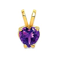 Jewelry Affairs Real 14k Yellow Gold Heart Birthstone Gemstone Pendant Charm