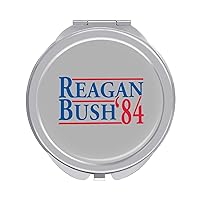 Reagan Bush '84 Mini Folding Mirror Round Compact Mirror Pocket Mirror Makeup Small Mirror Portable Travel Makeup Mirror