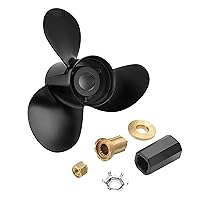 13 1/4x17 48-77344A45 Propeller for Mercury Black Max Outboard 40 50 60 70 75 80 90 100 115 125 140 HP Boat Motor Engine Parts Aluminum Prop 13.25x17 Pitch RH 15 Spline Tooth with Flo-Torq II Hub Kit
