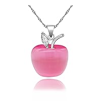 Silver Plated Candy Apple Cubic Zirconia Pendant Necklace Earrings Jewelry for Women YL007