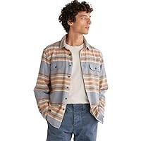 Pendleton Men's Long Sleeve Beach Shack Shirt, Soft Indigo Stripe