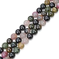 1 Strand Adabele Natural Multi Colors Tourmaline Healing Gemstone 4mm (0.16 inch) Small Loose Round Stone Beads (89-94pcs) for Jewelry Craft Making GY35-4