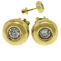 .47 Carat Bezel Set Round Diamond Stud Earrings