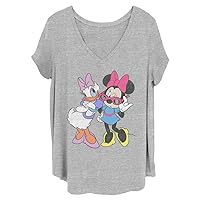 Disney Women's Classic Mickey Just Girls Junior's Plus Short Sleeve Tee Shirt