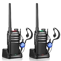 999S Rechargeable walkie talkies for Adults Long Range with Upgrade earpieces and Charger Dock,GMRS Handheld Two Way radios IP54 Waterproof 10 NOAA CH walkie Talkie (2 Pack)