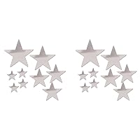 Beistle Beistle , 18 Piece Packaged Foil Star Cutouts, Assorted Sizes (Silver), Assorted Sizes, Silver
