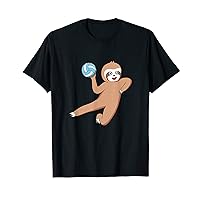 Cute Sloth Playing Handball Funny Hobby Sports T-Shirt