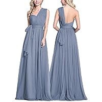 Convertible Tulle Wedding Bridesmaid Dresses 2019 Long Evening Party Gowns