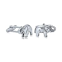 Republican Party Political Symbol Good Luck Bali Style Elephant Shirt Cufflinks For Men Executives Oxidized .925 Sterling Silver Bullet Hinge Back