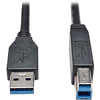 TRIPP LITE 15-Feet USB 3.0 SuperSpeed Device Cable 5Gbps AB M/M, Black (U322-015-BK)
