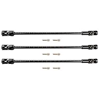 SCX10 Drive Shaft 3pcs 68-229mm Cut to Length Stainless Steel Driveshaft for 1/10 RC Crawler LCG Rig Sportys Scalers GSPEED Capra SCX10 Pro Element DIY SCX10 (Cut-to-Length Driveshaft Set Black)