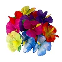60 Pcs Artificial Hibiscus Flowers Hawaiian Faux Flowers Safari Tropical Flowers Summer Themed Party Decorations Home Garden Party Favors