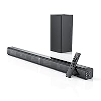 Soundbar with Subwoofer, 2.1 Soundbar for TV Devices, 32 Inch Bluetooth TV Soundbar, Deep Bass, 5 EQ Modes Sound System for TV, 3D Surround Sound System with Optical Cable