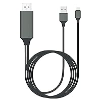 PRO USB-C HDMI Compatible with iPhone, Andriod, Galaxy, Laptop at 4k with Power Port, 6ft Cable at Full 2160p@60Hz, 6Ft/2M Cable [Gray/Thunderbolt 3 Compatible]