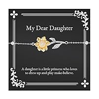 Nice Daughter Gifts, A daughter is a little princess who, Best Birthday Sunflower Bracelet Gifts For Daughter From Mother