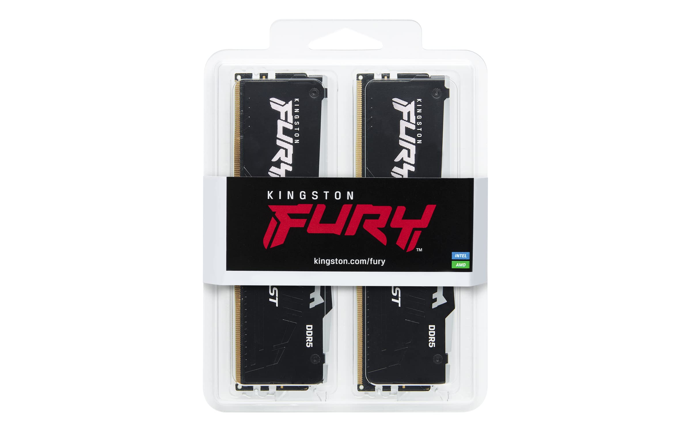 Kingston Technology Kingston Fury Beast RGB 16GB 5200MT/s DDR5 CL40 DIMM Desktop Memory (Kit of 2) | Intel XMP 3.0 | Infrared Sync Technology | Overclocking Stability | KF552C40BBAK2-16